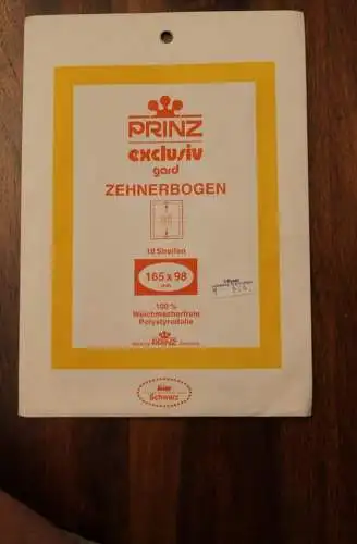 Klemmtaschen; Prinz (ähnl. Hawid); 165x98 mm, schwarz; 20 Streifen (2x10 Str.)