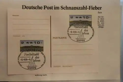 Deutschland:Schnapszahl Postleitzahl 99999 Körner 9.9.99-9