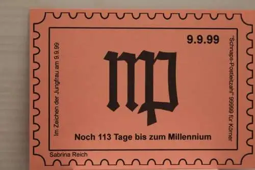 Deutschland:Schnapszahl Postleitzahl 99999 Körner 9.9.99-9