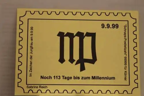 Deutschland:Schnapszahl Postleitzahl 99999 Körner 9.9.99-9