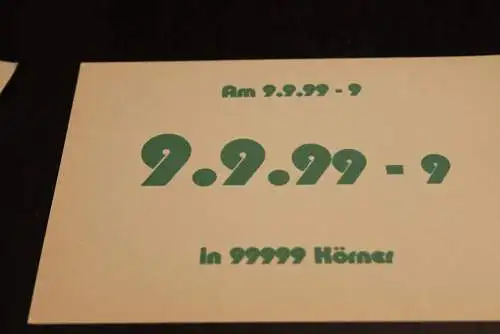 Deutschland:Schnapszahl Postleitzahl 99999 Körner 9.9.99-9; BPK: Bodenwerder