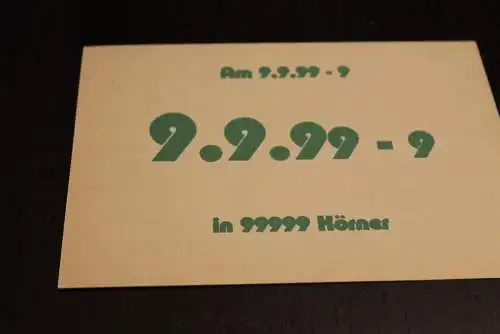 Deutschland:Schnapszahl Postleitzahl 99999 Körner 9.9.99-9; BPK: Salzgitter