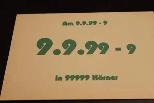 Deutschland:Schnapszahl Postleitzahl 99999 Körner 9.9.99-9; BPK: Hooksiel