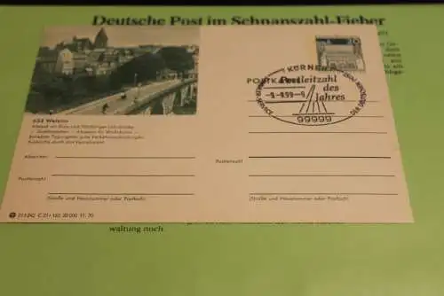 Deutschland:Schnapszahl Postleitzahl 99999 Körner 9.9.99-9; BPK: Wetzlar