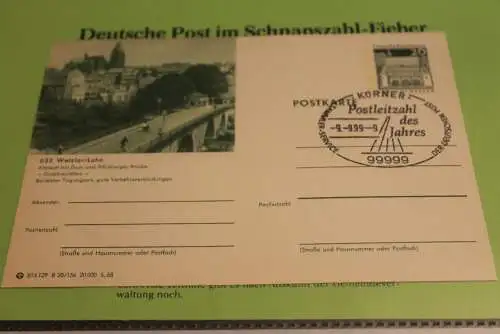 Deutschland:Schnapszahl Postleitzahl 99999 Körner 9.9.99-9; BPK: Wetzlar