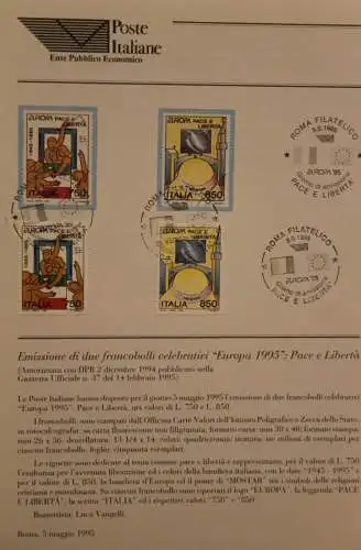 Ministerblatt Italien 1995; EUROPA; CEPT; ETB; Ersttagsblatt