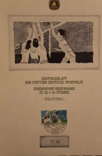 Für den Sport 1982; Ersttagsblatt der Sporthilfe; Berlin