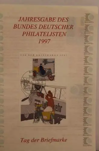 BRD; Jahresgabe des BDPh 1997: Gedenkblatt Nr. 19;  Tag der Briefmarke