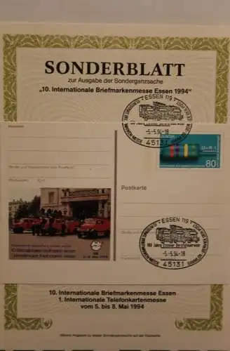 BRD; Sonderblatt,Erinnerungsblatt,Gedenkblatt: Intern. Briefmarken-Messe Essen 1994