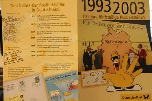 10 Jahre fünfstellige Postleitzahlen; Gedenkblatt der Deutsche Post 2003