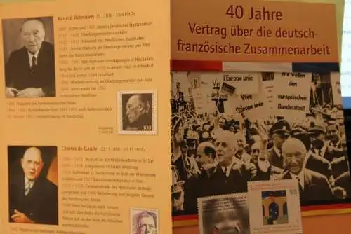 40 Jahre Vertrag über deutsch-französische Zusammenarbeit; Gedenkblatt der Deutsche Post 2003