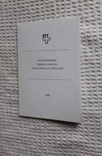 Schweiz, Ersttagsheft Nr. 244, Sonderpostmarken Gemeinschaftsausgabe Schweiz-Frankreich 1988, ungebraucht