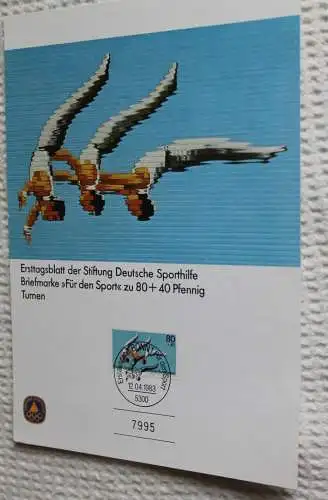 BRD;Sonderblatt,Erstagsblatt,Gedenkblatt Deutsche Sporthilfe: "Für den Sport", Bonn 1983; Turnen