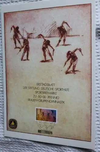 BRD;Sonderblatt,Erstagsblatt,Gedenkblatt Deutsche Sporthilfe: "Für den Sport", Berlin 1981; Frauen-Gruppengymnastik