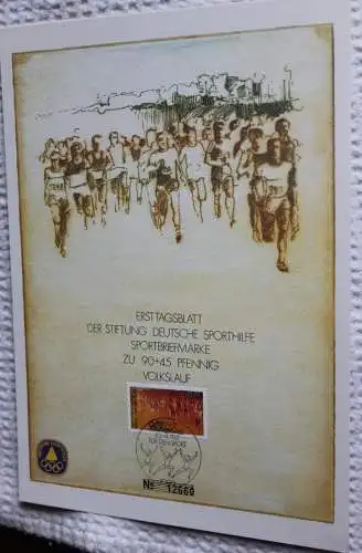 BRD;Sonderblatt,Erstagsblatt,Gedenkblatt Deutsche Sporthilfe: "Für den Sport", Berlin 1981; Volkslauf