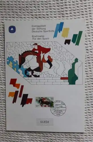 BRD;Sonderblatt,Erstagsblatt,Gedenkblatt Deutsche Sporthilfe: "Für den Sport", Berlin 1986; Springreiten