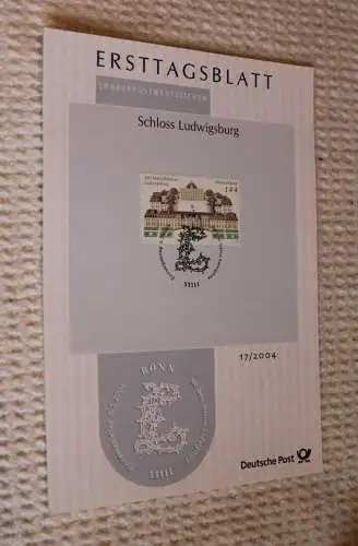 BRD; Schloss Ludwigsburg, Ersttagsblatt, 2004