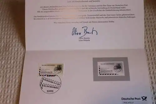 BRD, Treuegabe der Post für Abonennten 2012: Tag der Briefmarke; mit Schwarzdruck