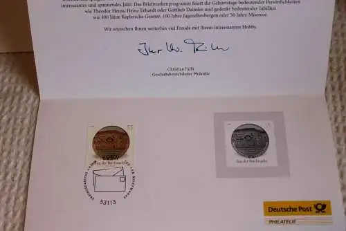 BRD, Treuegabe der Post für Abonennten 2008: Tag der Briefmarke; mit Schwarzdruck