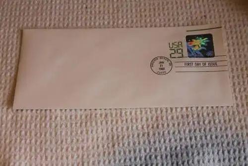 USA;1992;  Weltraum; Hologramm - Ganzsache; 29 C., gebraucht; Ersttagsstempel