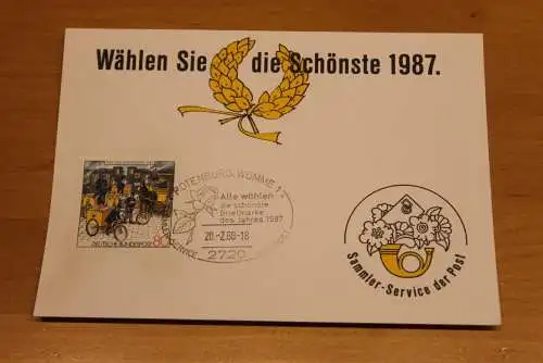 BRD;Sonderblatt,Erinnerungsblatt,Gedenkblatt: Wählen Sie die Schönste 1987; Sonderstempel Rotenburg, Wümme