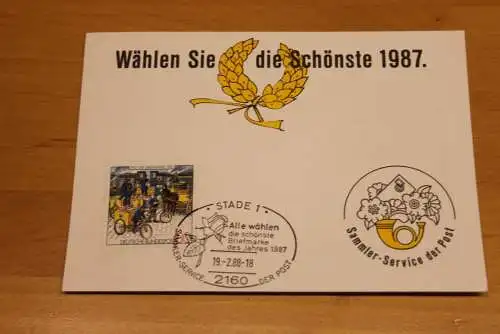 BRD;Sonderblatt,Erinnerungsblatt,Gedenkblatt: Wählen Sie die Schönste 1987; Sonderstempel Stade