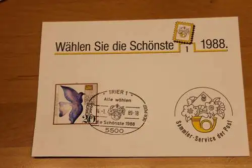 BRD;Sonderblatt,Erinnerungsblatt,Gedenkblatt: Wählen Sie die Schönste 1988; Sonderstempel: Trier