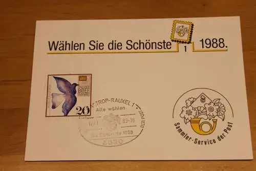 BRD;Sonderblatt,Erinnerungsblatt,Gedenkblatt: Wählen Sie die Schönste 1988; Sonderstempel: Castrop-Rauxel