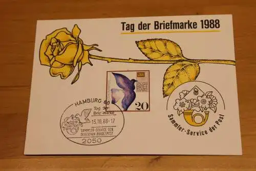 BRD;Sonderblatt,Erinnerungsblatt,Gedenkblatt: Tag der Briefmarke 1988; SST Hamburg