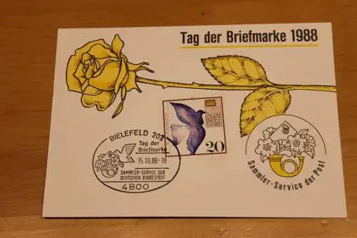 BRD;Sonderblatt,Erinnerungsblatt,Gedenkblatt: Tag der Briefmarke 1988; SST Bielefeld