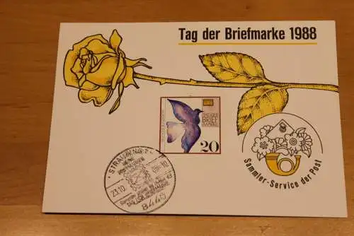 BRD;Sonderblatt,Erinnerungsblatt,Gedenkblatt: Tag der Briefmarke 1988; SST Straubing