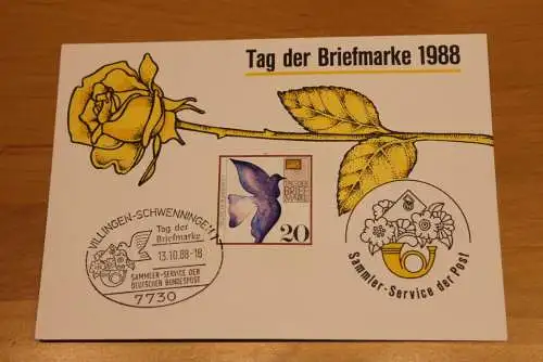 BRD;Sonderblatt,Erinnerungsblatt,Gedenkblatt: Tag der Briefmarke 1988; SST Villingen-Schwenningen