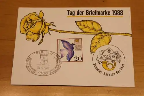 BRD;Sonderblatt,Erinnerungsblatt,Gedenkblatt: Tag der Briefmarke 1988; SST Berlin