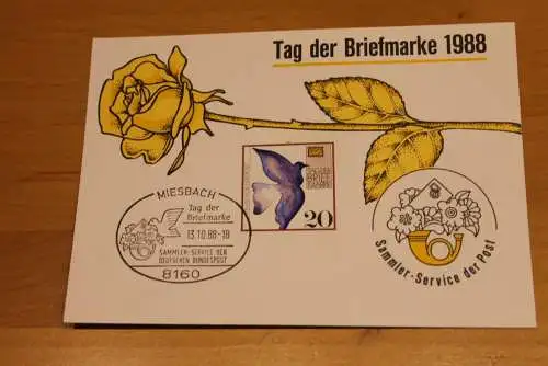 BRD;Sonderblatt,Erinnerungsblatt,Gedenkblatt: Tag der Briefmarke 1988; SST Miesbach