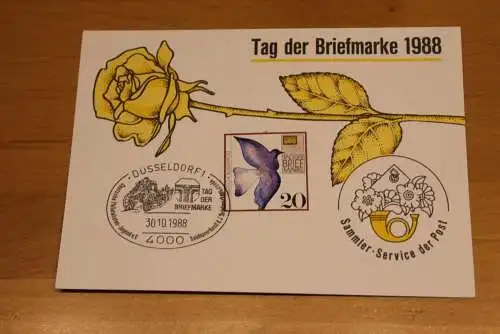 BRD;Sonderblatt,Erinnerungsblatt,Gedenkblatt: Tag der Briefmarke 1988; SST Düsseldorf