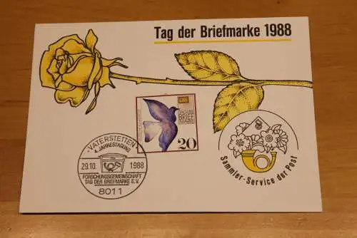 BRD;Sonderblatt,Erinnerungsblatt,Gedenkblatt: Tag der Briefmarke 1988; SST Vaterstetten
