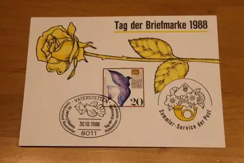 BRD;Sonderblatt,Erinnerungsblatt,Gedenkblatt: Tag der Briefmarke 1988; SST Vaterstetten