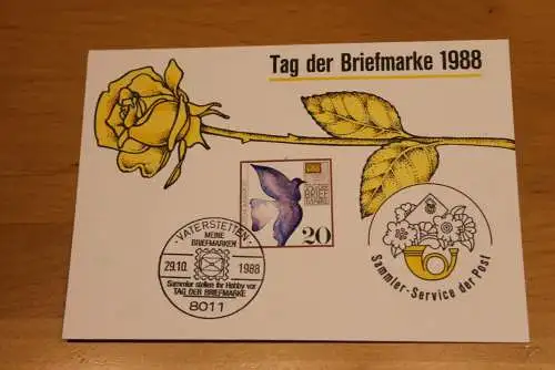 BRD;Sonderblatt,Erinnerungsblatt,Gedenkblatt: Tag der Briefmarke 1988; SST Vaterstetten