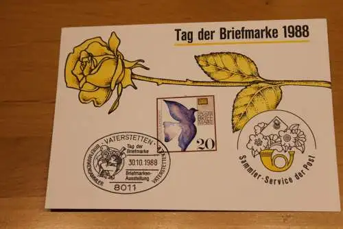 BRD;Sonderblatt,Erinnerungsblatt,Gedenkblatt: Tag der Briefmarke 1988; SST Vaterstetten
