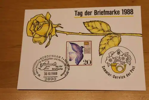 BRD;Sonderblatt,Erinnerungsblatt,Gedenkblatt: Tag der Briefmarke 1988; SST Nordenham