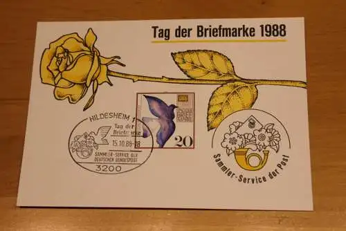 BRD;Sonderblatt,Erinnerungsblatt,Gedenkblatt: Tag der Briefmarke 1988; SST Hildesheim