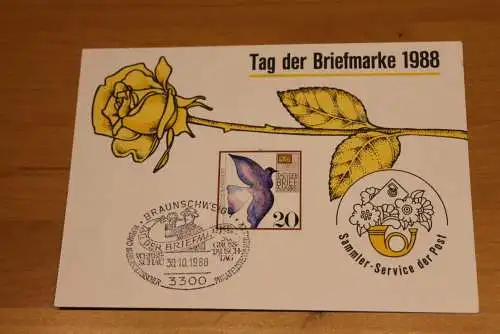BRD;Sonderblatt,Erinnerungsblatt,Gedenkblatt: Tag der Briefmarke 1988; SST Braunschweig