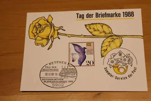 BRD;Sonderblatt,Erinnerungsblatt,Gedenkblatt: Tag der Briefmarke 1988; SST Netphen