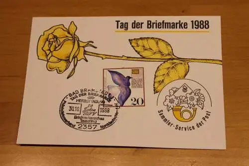 BRD;Sonderblatt,Erinnerungsblatt,Gedenkblatt: Tag der Briefmarke 1988; SST Bad Bramstedt