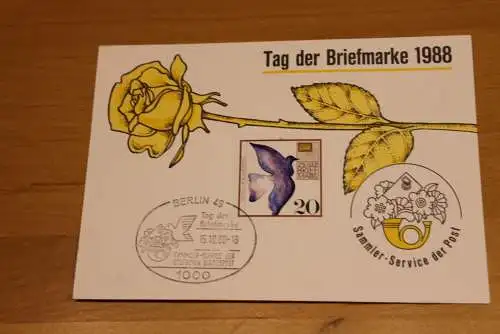 BRD;Sonderblatt,Erinnerungsblatt,Gedenkblatt: Tag der Briefmarke 1988; SST Berlin