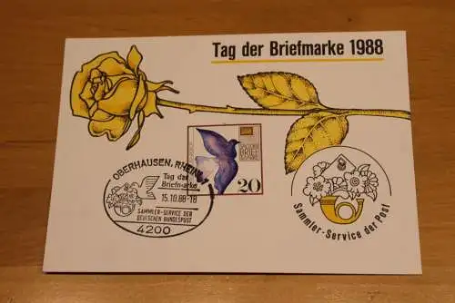 BRD;Sonderblatt,Erinnerungsblatt,Gedenkblatt: Tag der Briefmarke 1988; SST Oberhausen