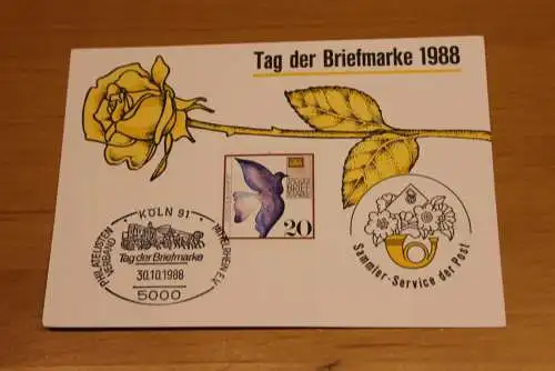 BRD;Sonderblatt,Erinnerungsblatt,Gedenkblatt: Tag der Briefmarke 1988; SST Köln