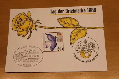 BRD;Sonderblatt,Erinnerungsblatt,Gedenkblatt: Tag der Briefmarke 1988; SST Saarlouis 1988