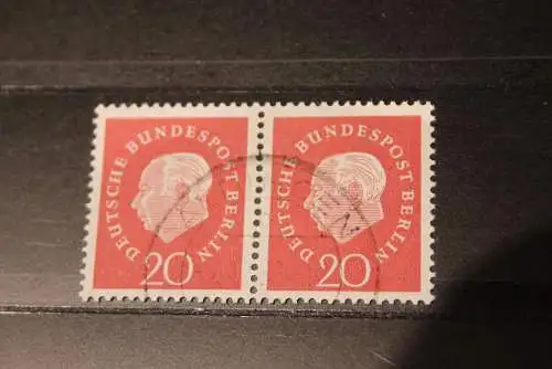 Berlin 1959; Freimarken: Heuss-Medaillon, Heuss III; MiNr. 182-86; waagerechte Paare, gestempelt