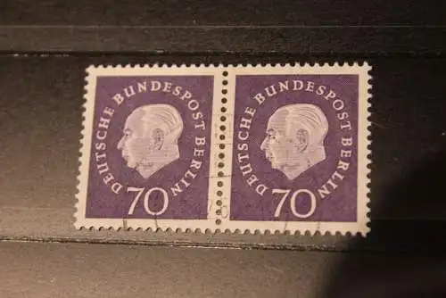 Berlin 1959; Freimarken: Heuss-Medaillon, Heuss III; MiNr. 182-86; waagerechte Paare, gestempelt